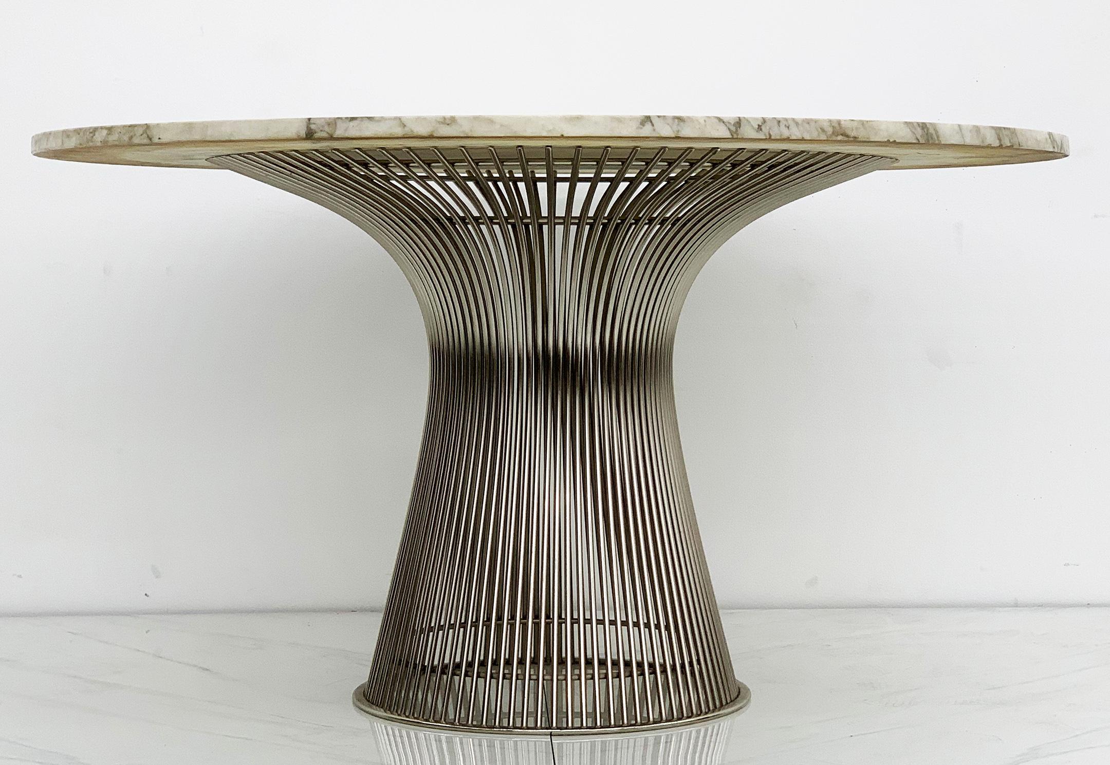 Warren Platner for Knoll Dining Table with Arabescato Marble Top 1