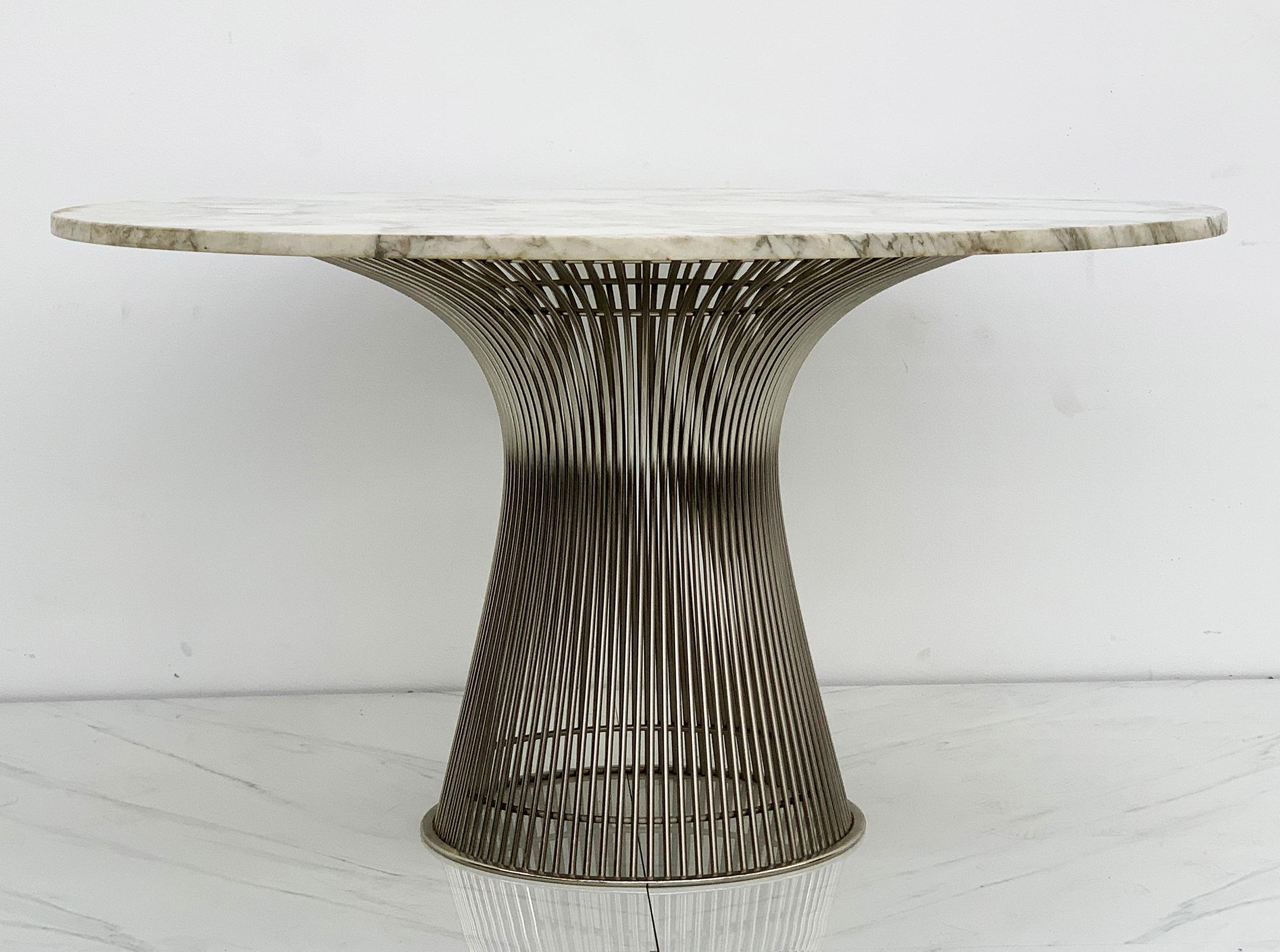 Warren Platner for Knoll Dining Table with Arabescato Marble Top 2