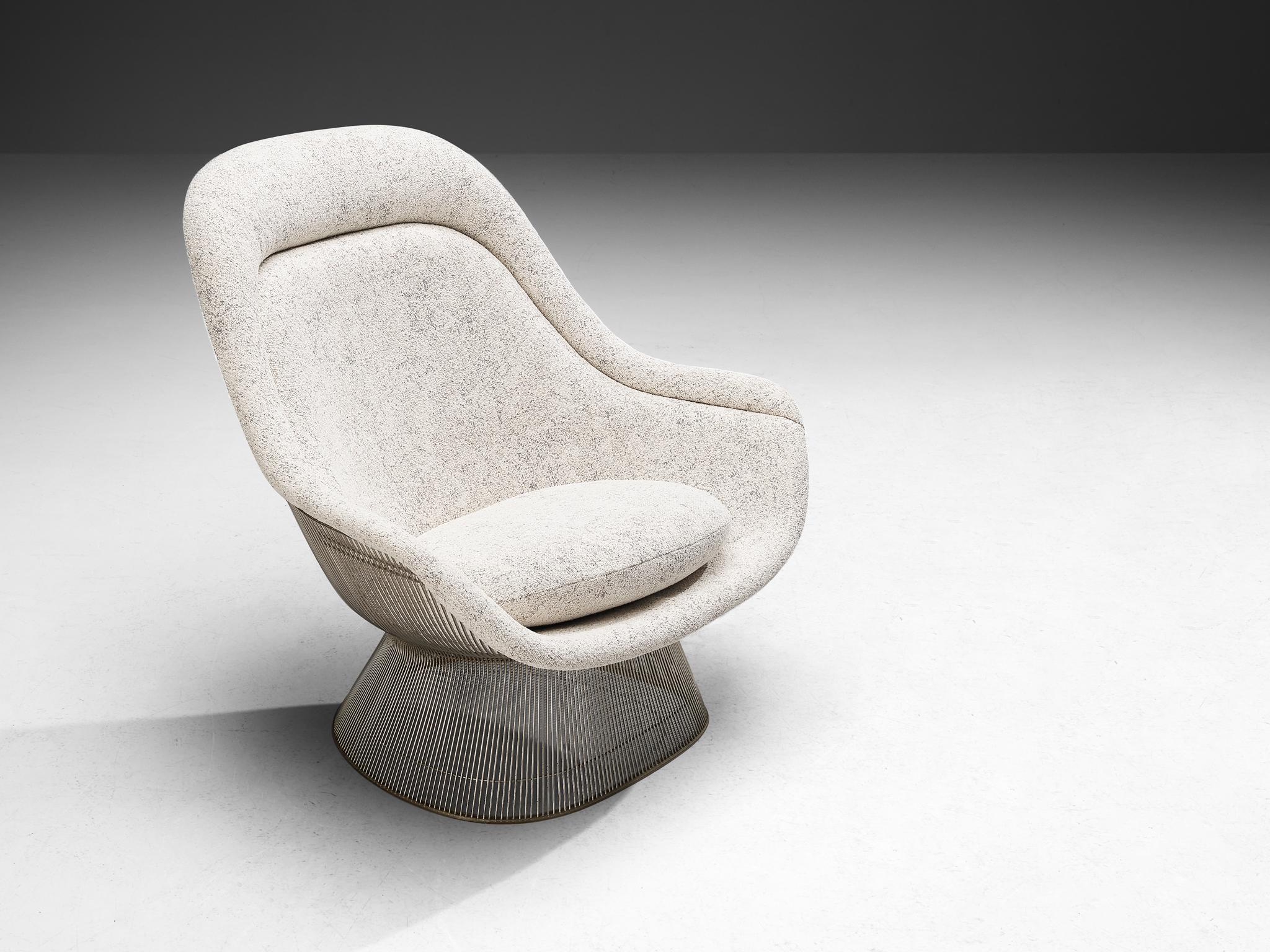 Fauteuil Warren Platner pour Knoll en chenille blanche  en vente 3