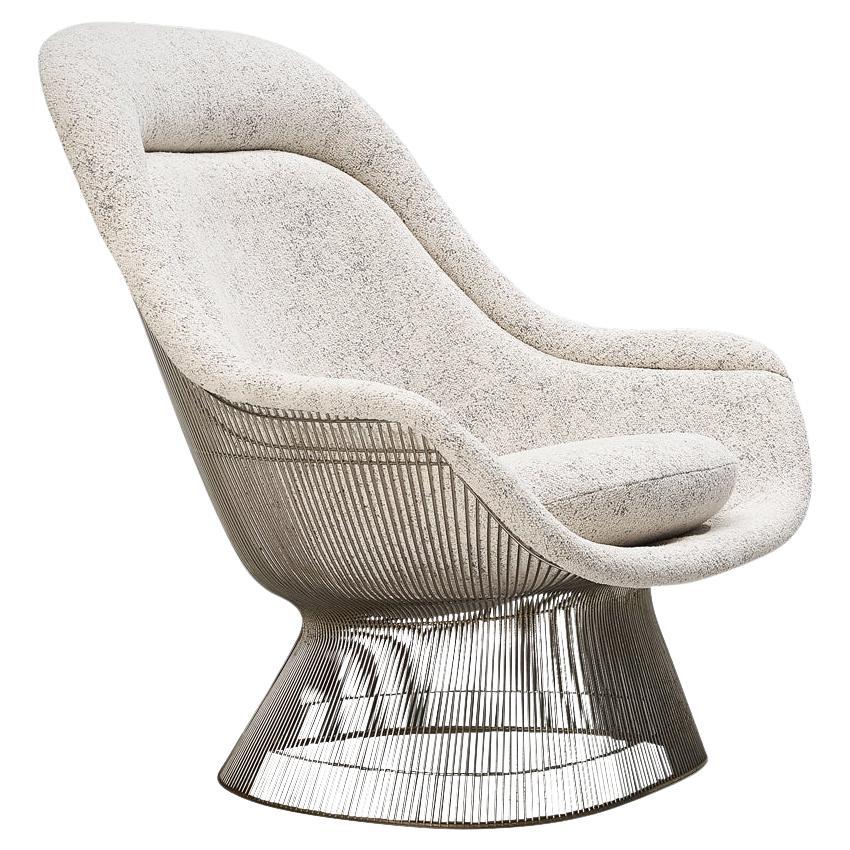 Easy Chair aus weißer Chenille von Warren Platner für Knoll 