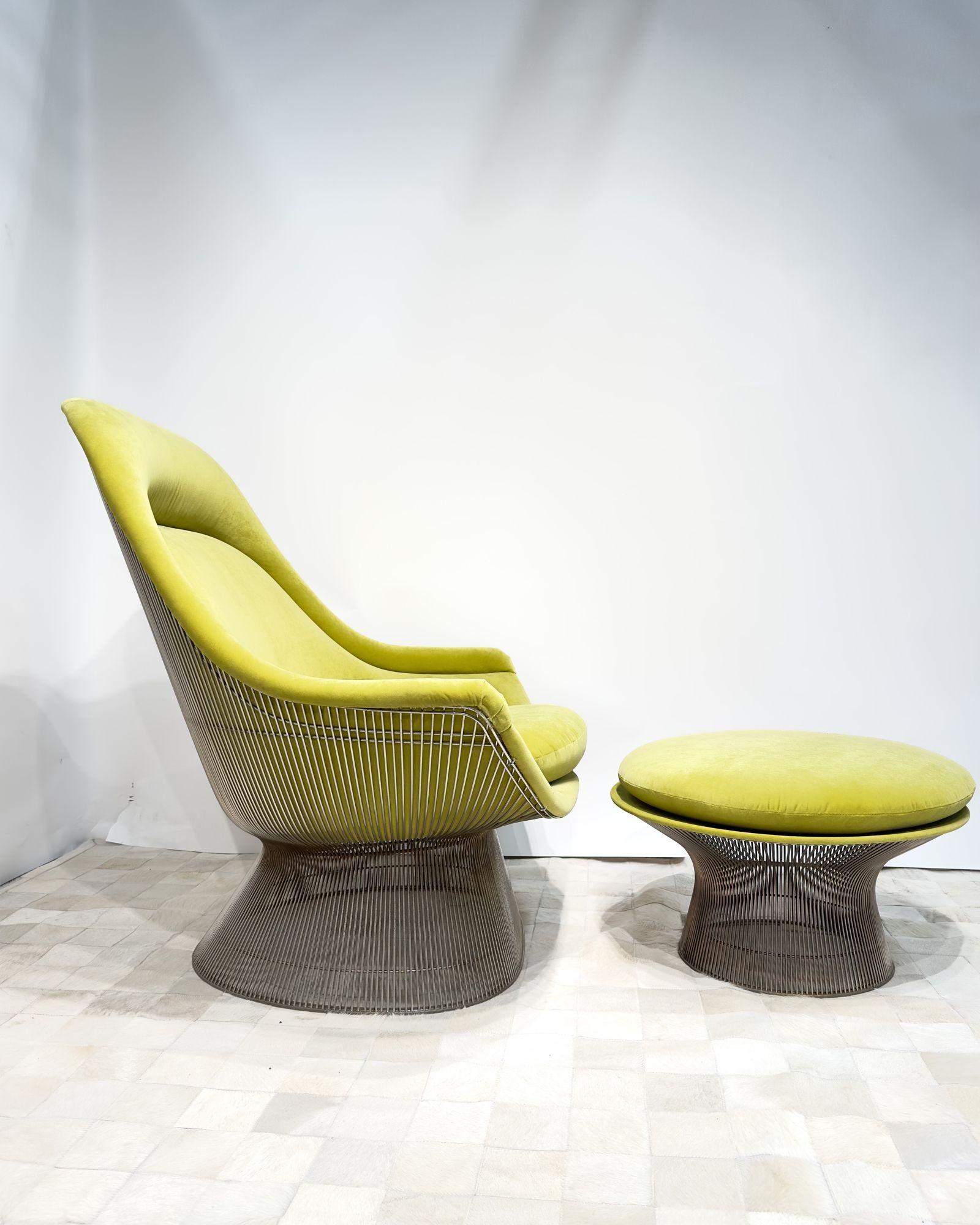 American Warren Platner for Knoll Easy High Back Lounge Chair w/Ottoman, Model 1725 For Sale