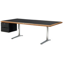 Warren Platner for Knoll Executive Desk in Black Leather