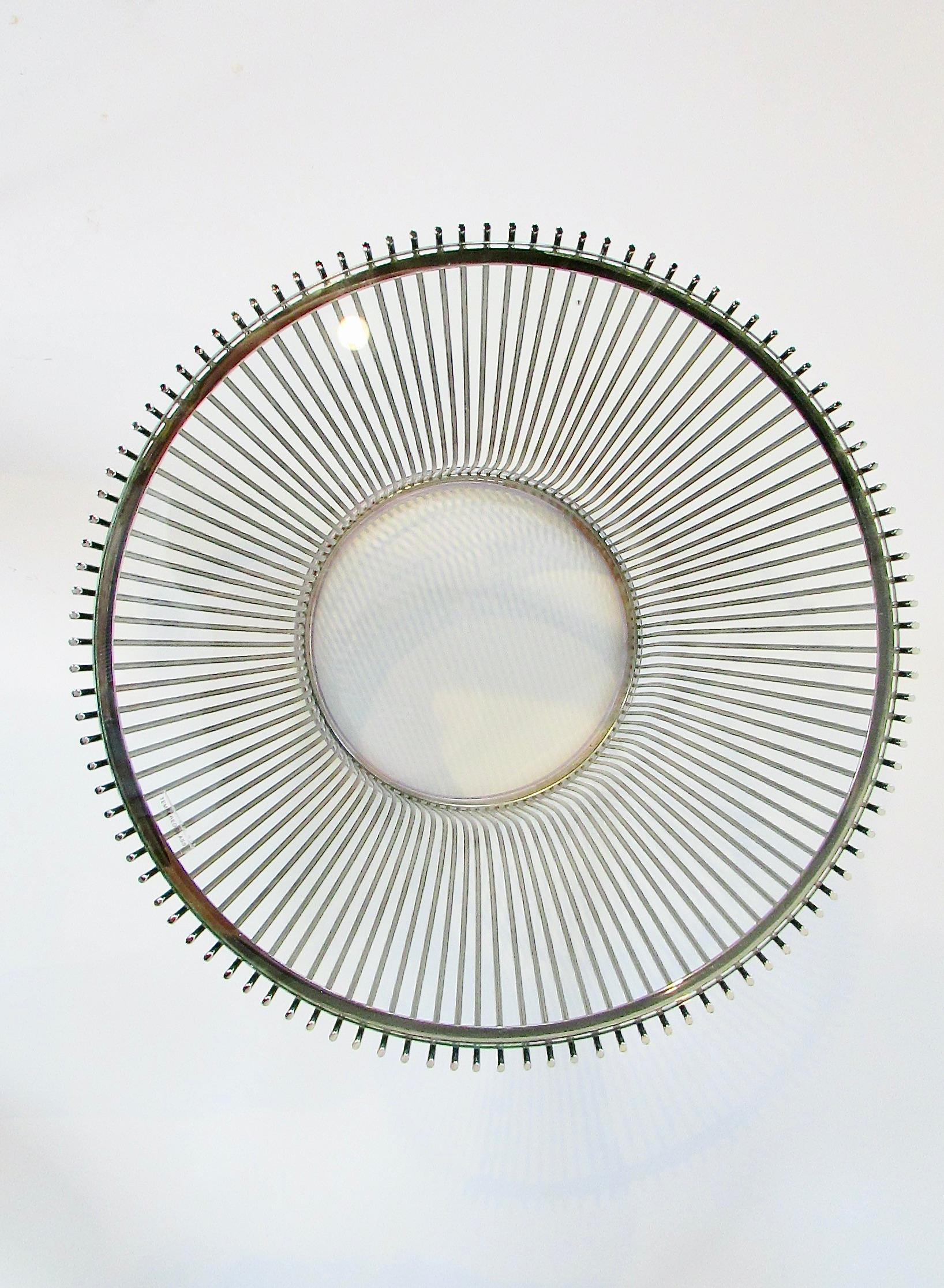 Warren Platner for Knoll glass top on nickel base side table For Sale 4