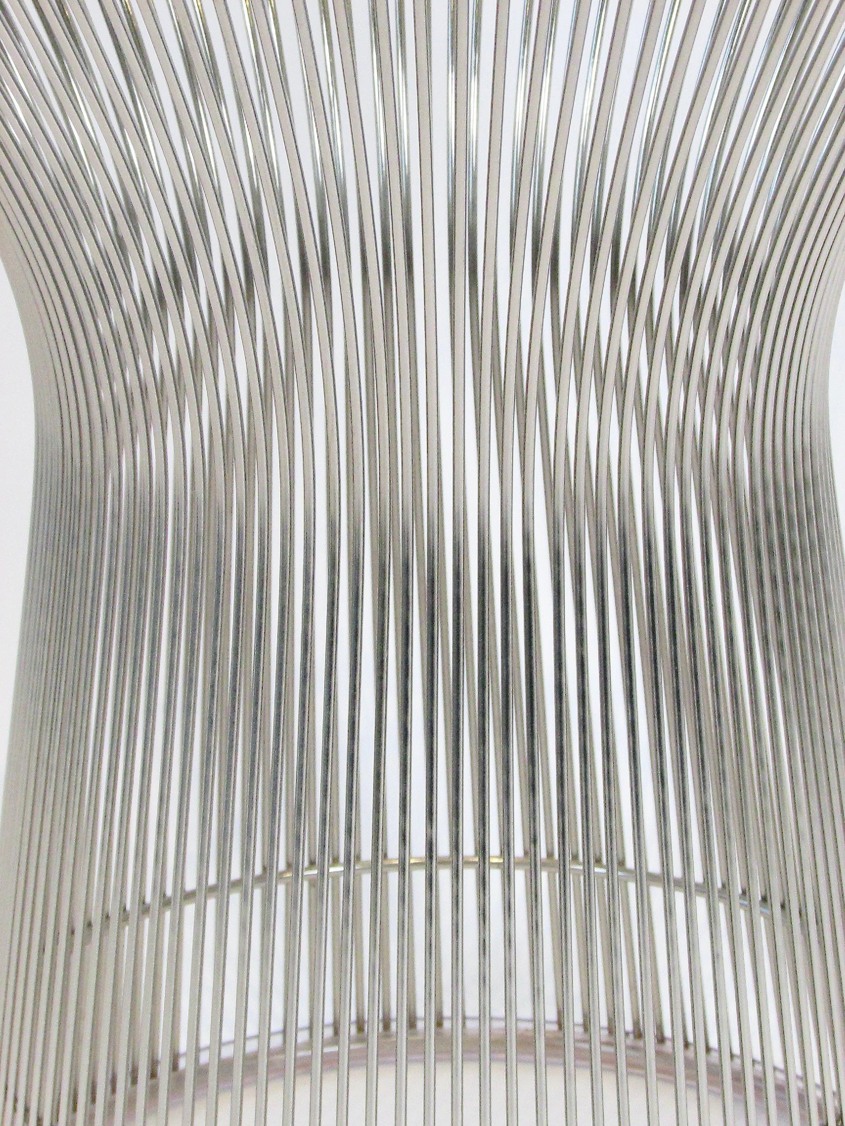 Mid-Century Modern Warren Platner for Knoll glass top on nickel base side table For Sale