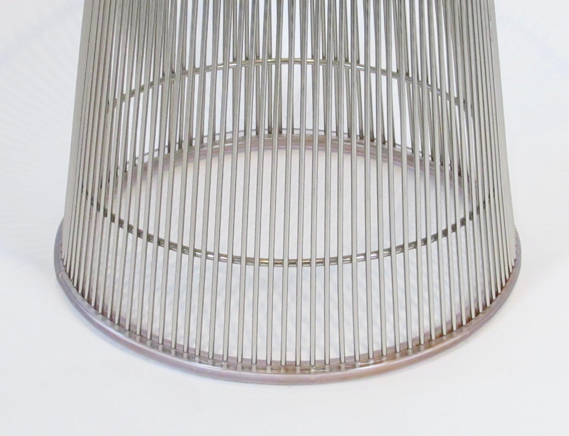 Warren Platner for Knoll glass top on nickel base side table In Good Condition For Sale In Ferndale, MI