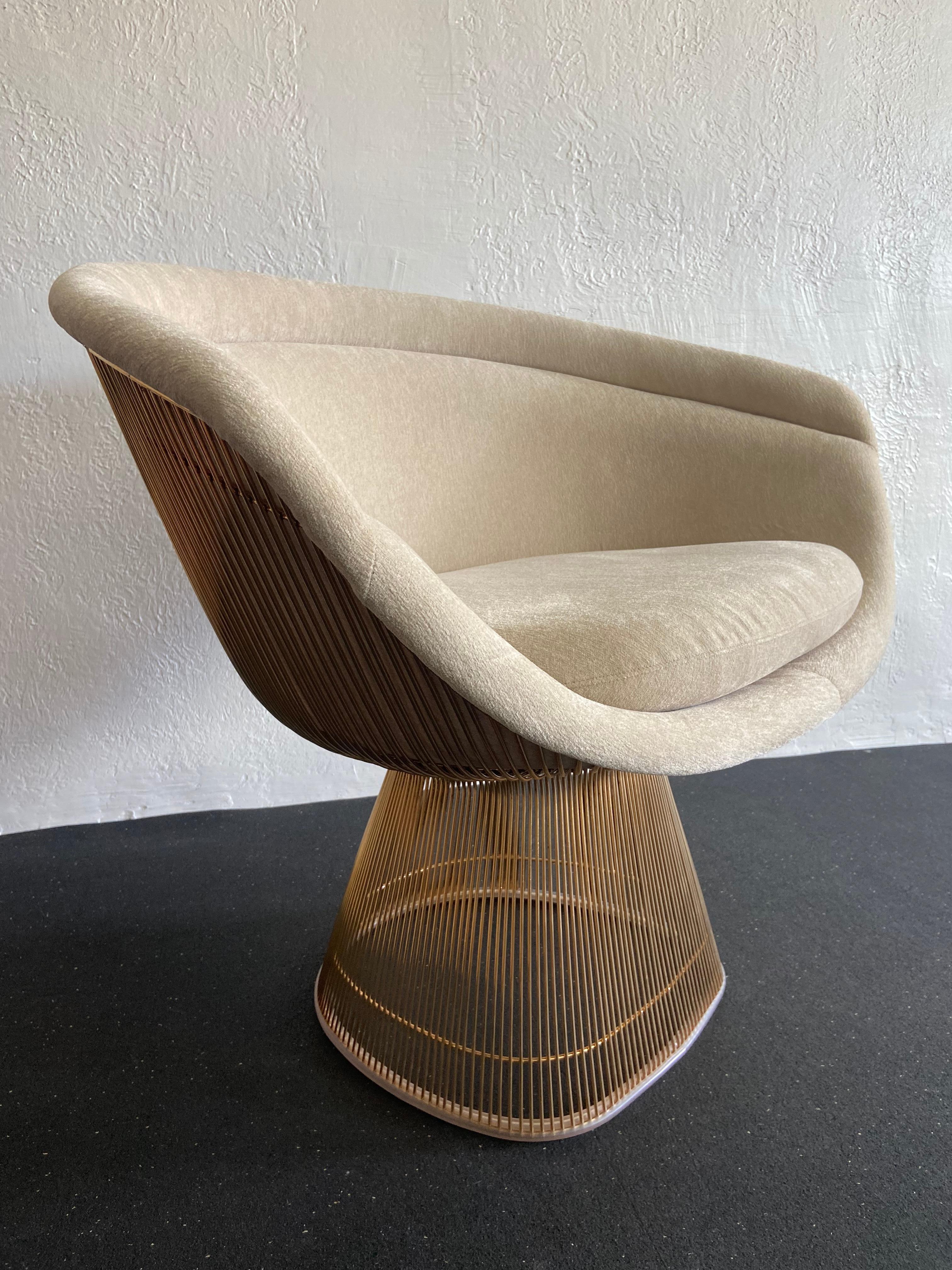 Warren Platner for Knoll Gold Wire Lounge Chair 3