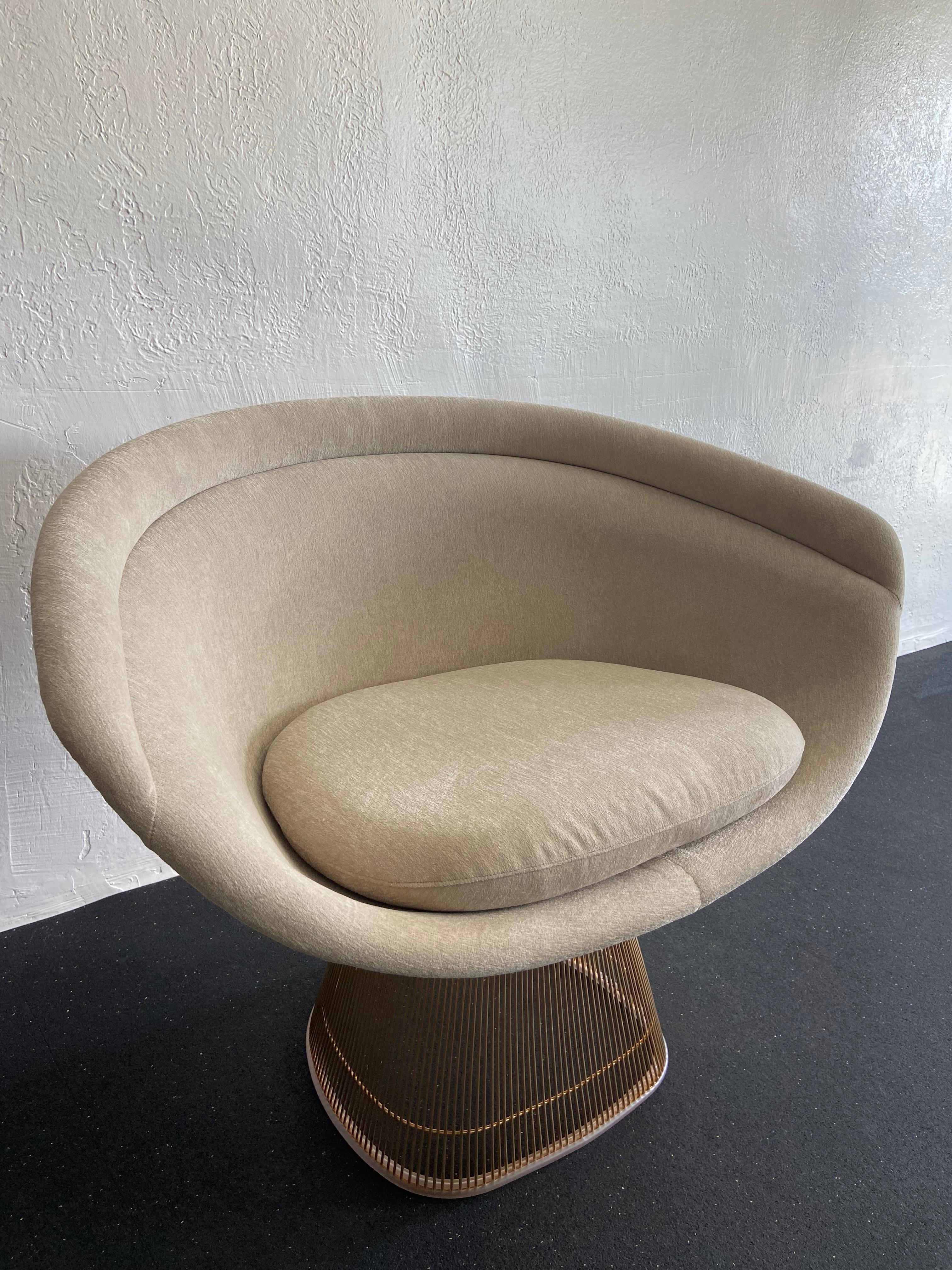 Mid-Century Modern Warren Platner for Knoll Gold Wire Lounge Chair