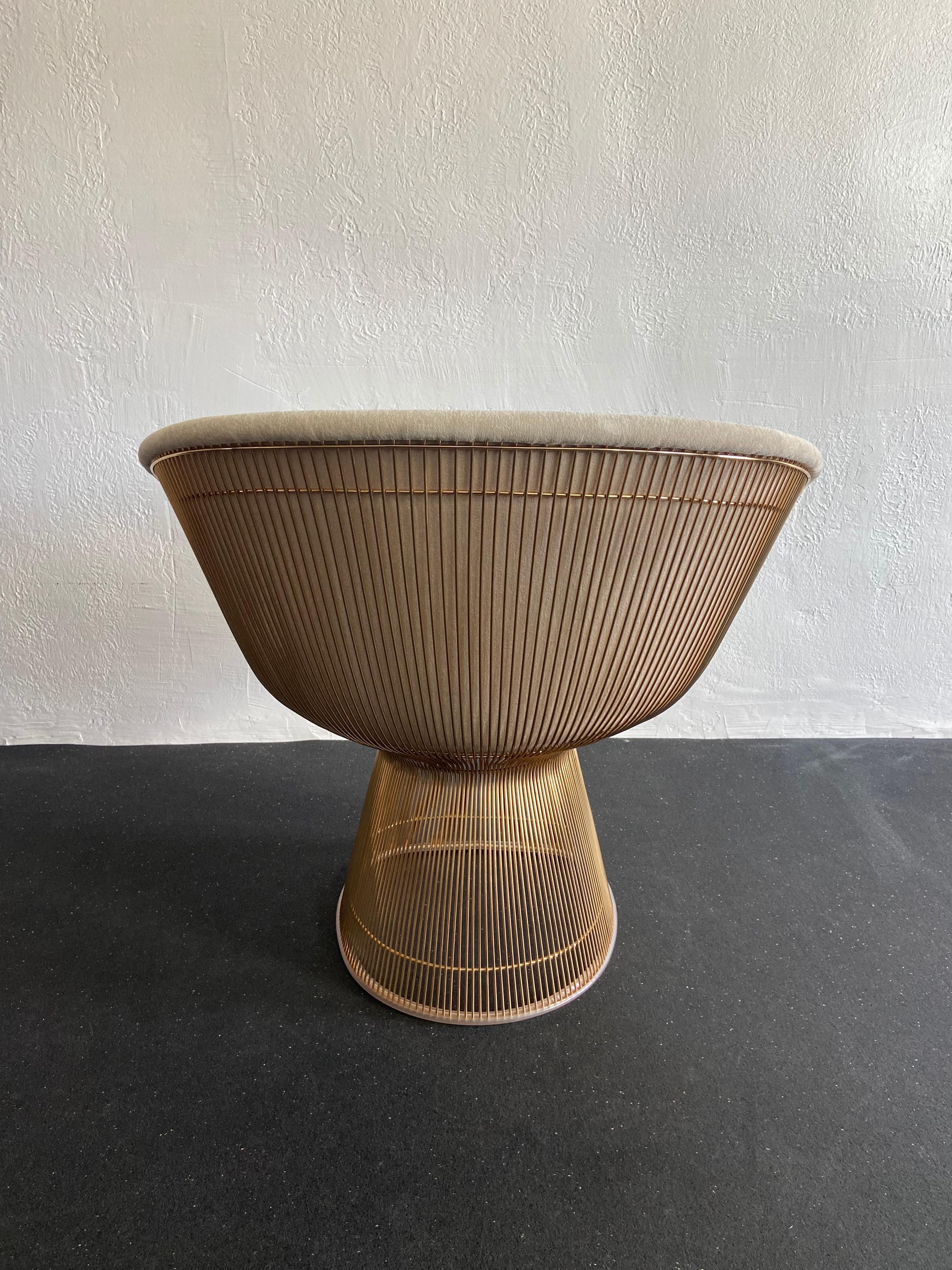 American Warren Platner for Knoll Gold Wire Lounge Chair