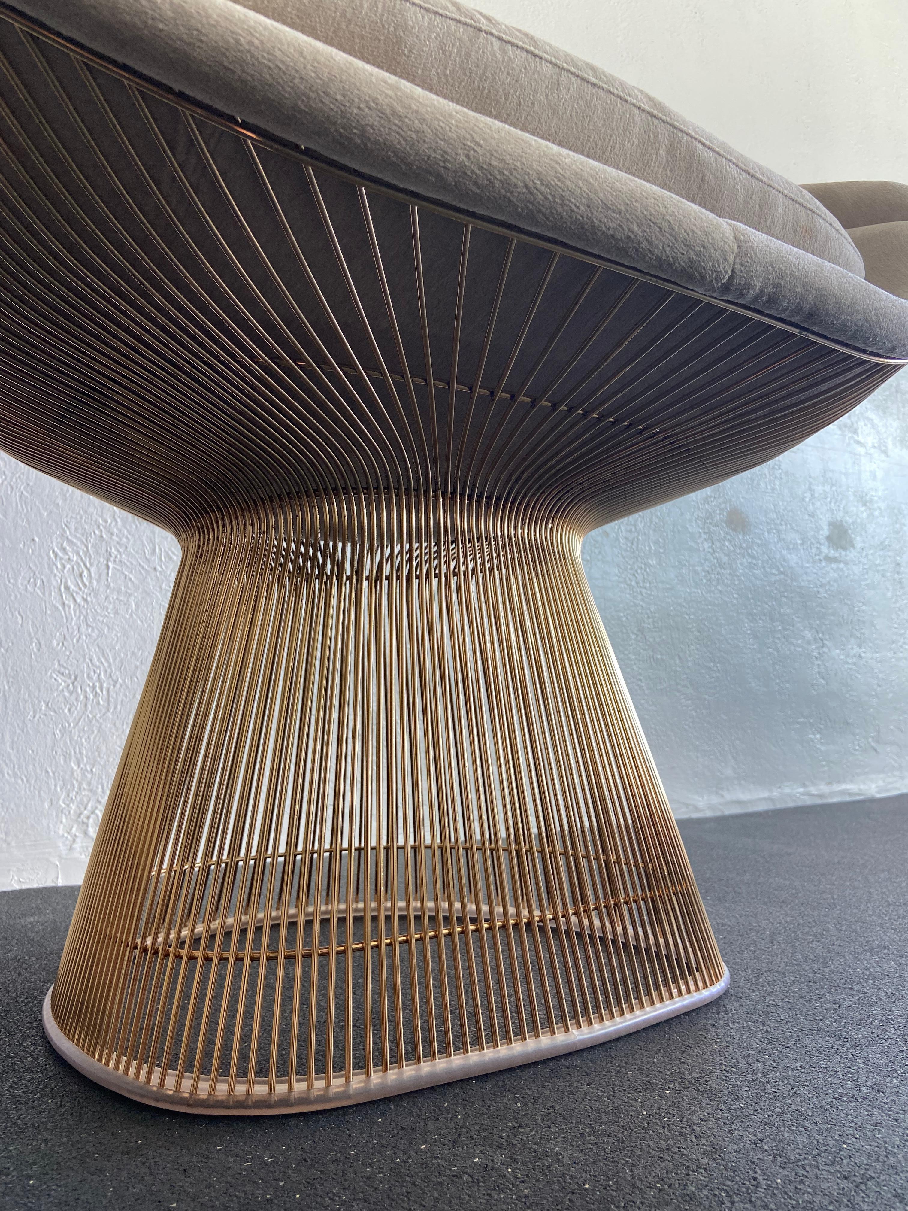 Contemporary Warren Platner for Knoll Gold Wire Lounge Chair