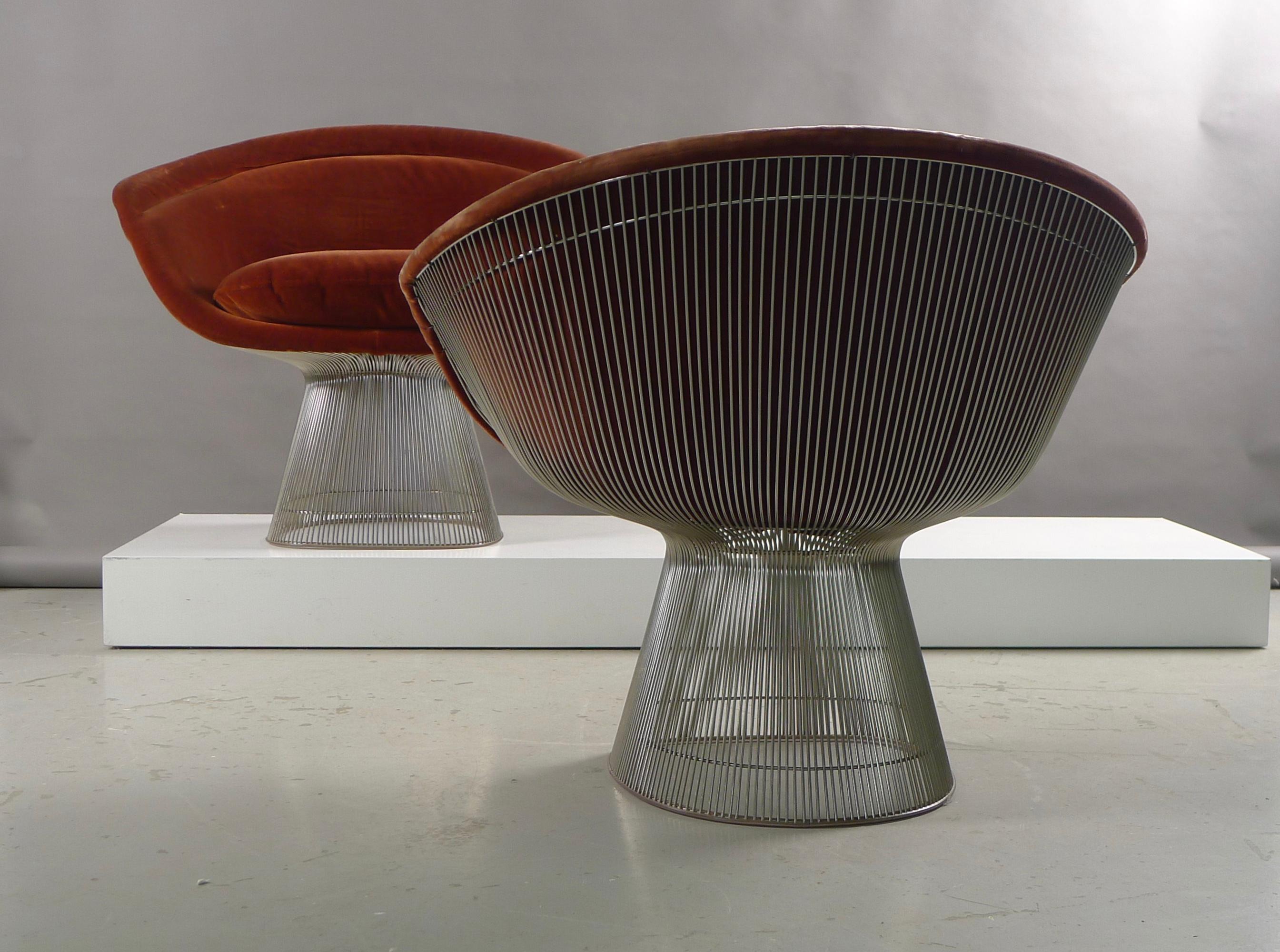 Mid-20th Century Warren Platner for Knoll International Pair of Armchairs with Original Labels