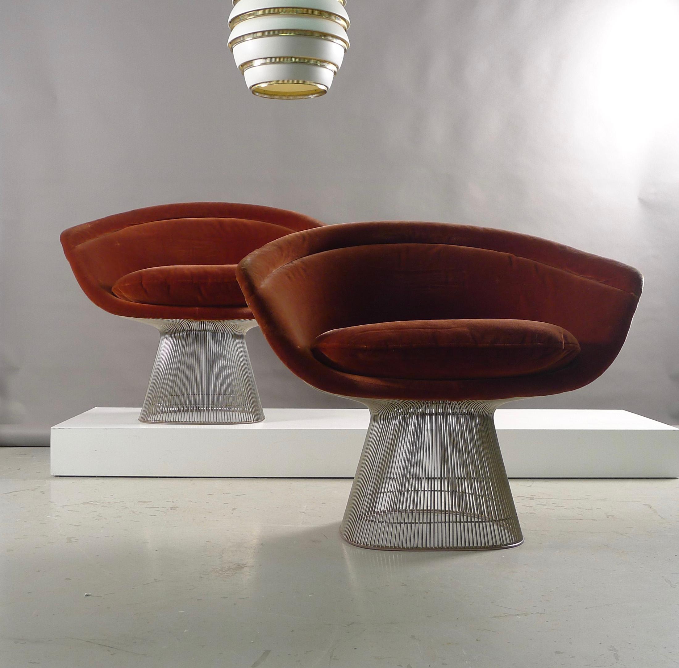 Warren Platner for Knoll International Pair of Armchairs with Original Labels 1