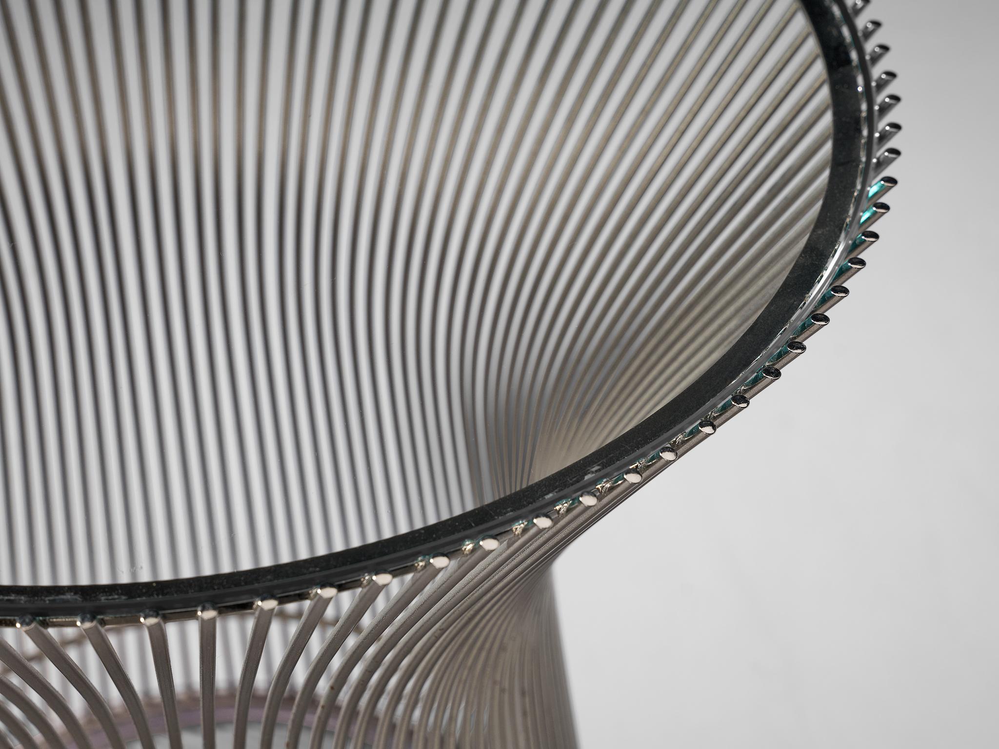 Mid-Century Modern Warren Platner for Knoll International Side Table in Glass and Steel For Sale