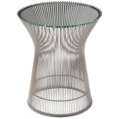 Warren Platner para Knoll International Mesa auxiliar de cristal y acero