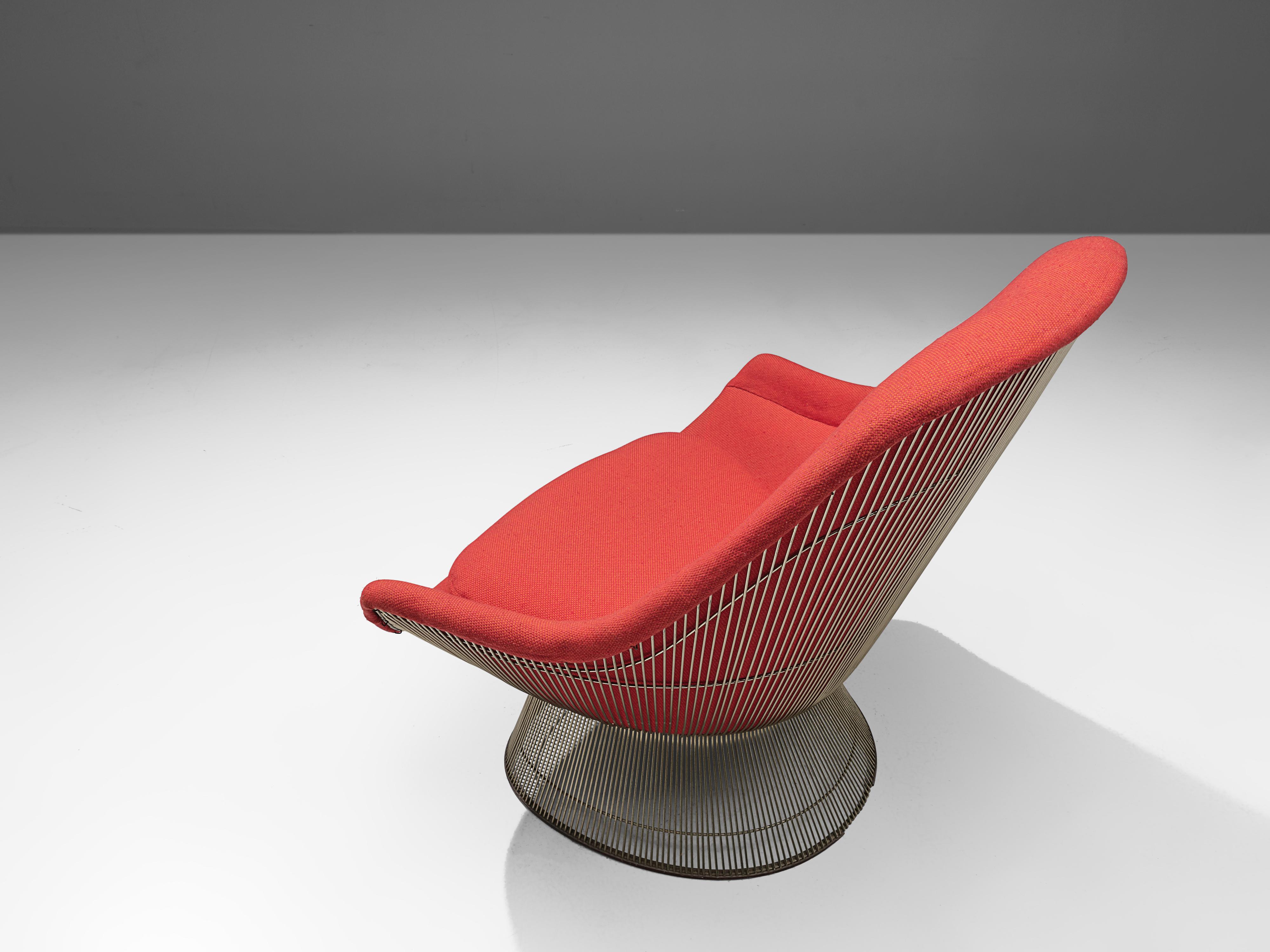 Warren Platner for Knoll Lounge Chair Model '1705' in Red Upholstery 3