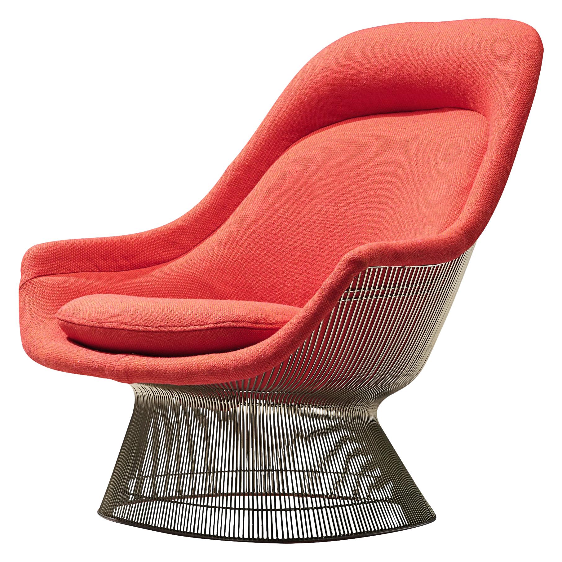Warren Platner for Knoll Lounge Chair Model '1705' in Red Upholstery