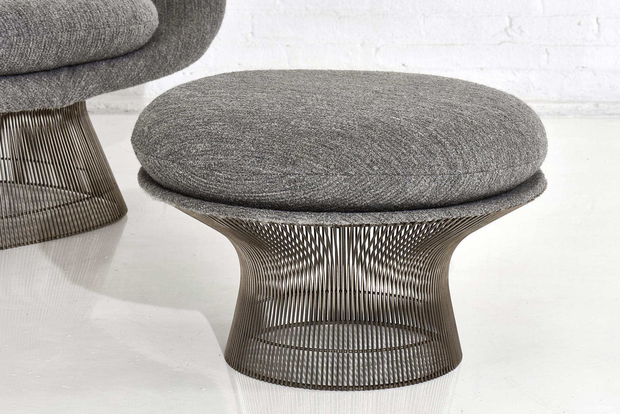 Mid-Century Modern Warren Platner for Knoll Lounge Chair with Ottoman