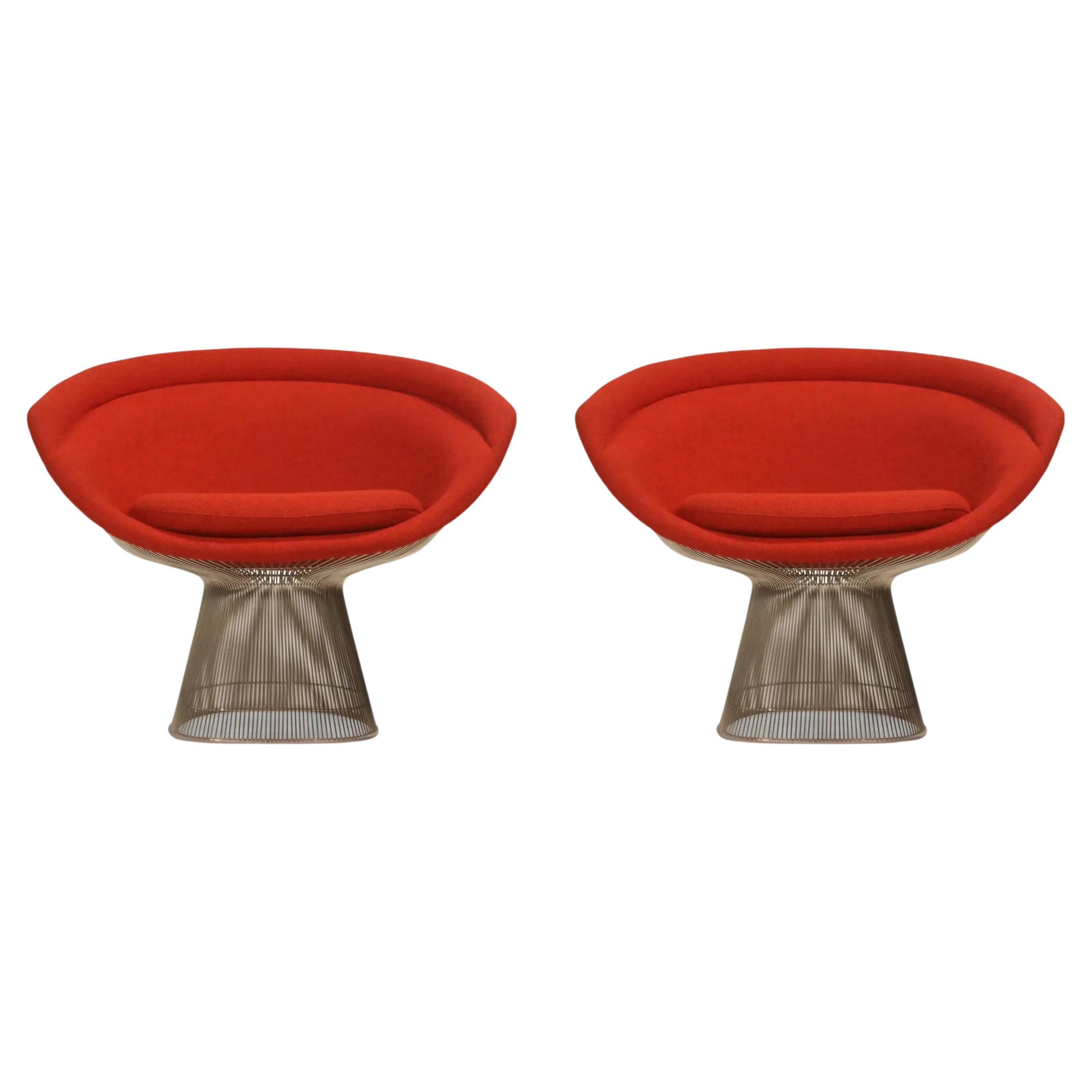 Warren Platner für Knoll Lounge Chairs aus Knoll Wool Boucle, paarweise erhältlich im Angebot