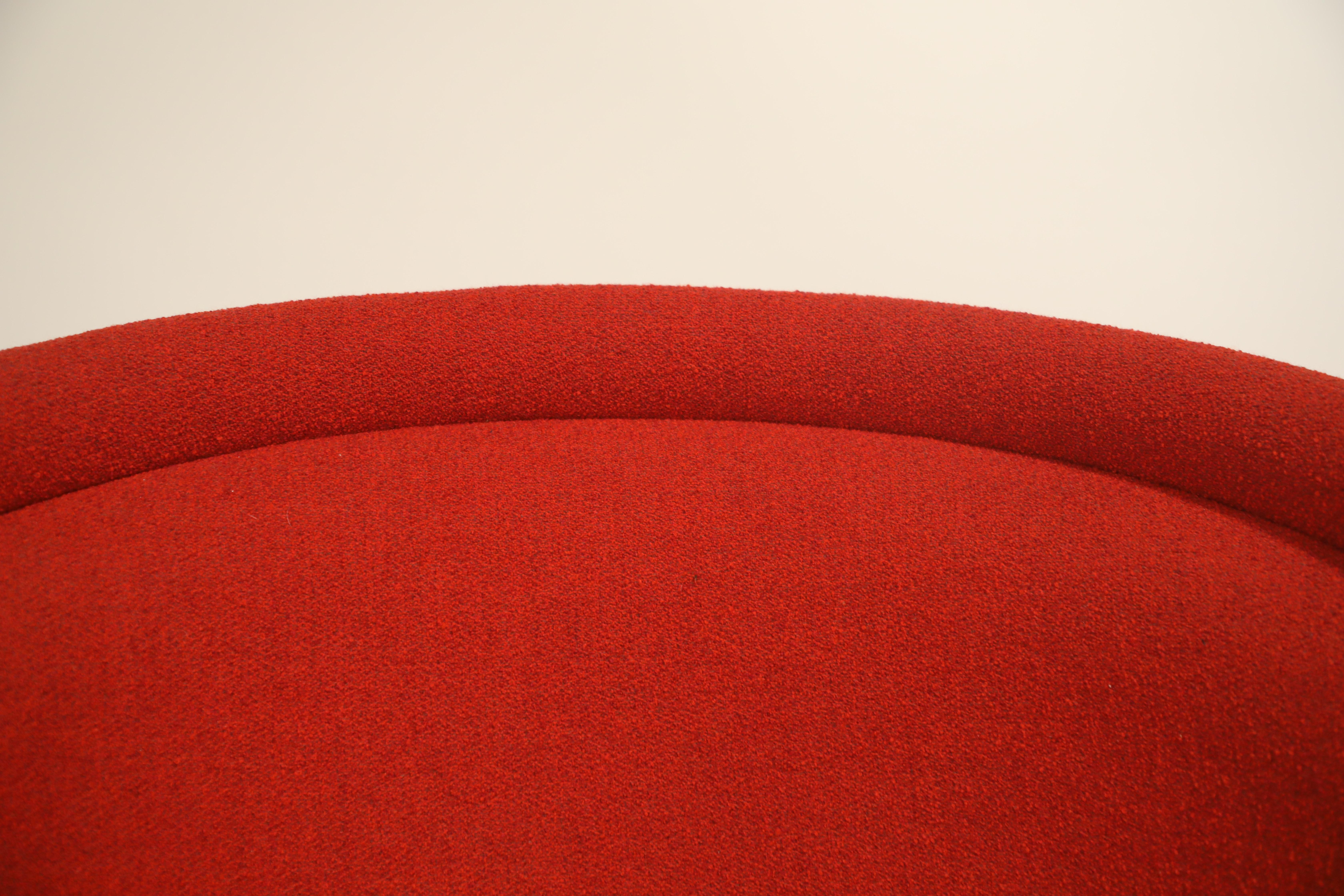 Warren Platner for Knoll Lounge Chairs in Red Wool Boucle 6