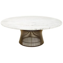 Warren Platner for Knoll MCM Polished Nickel and Carrara Marble Coffee Table
