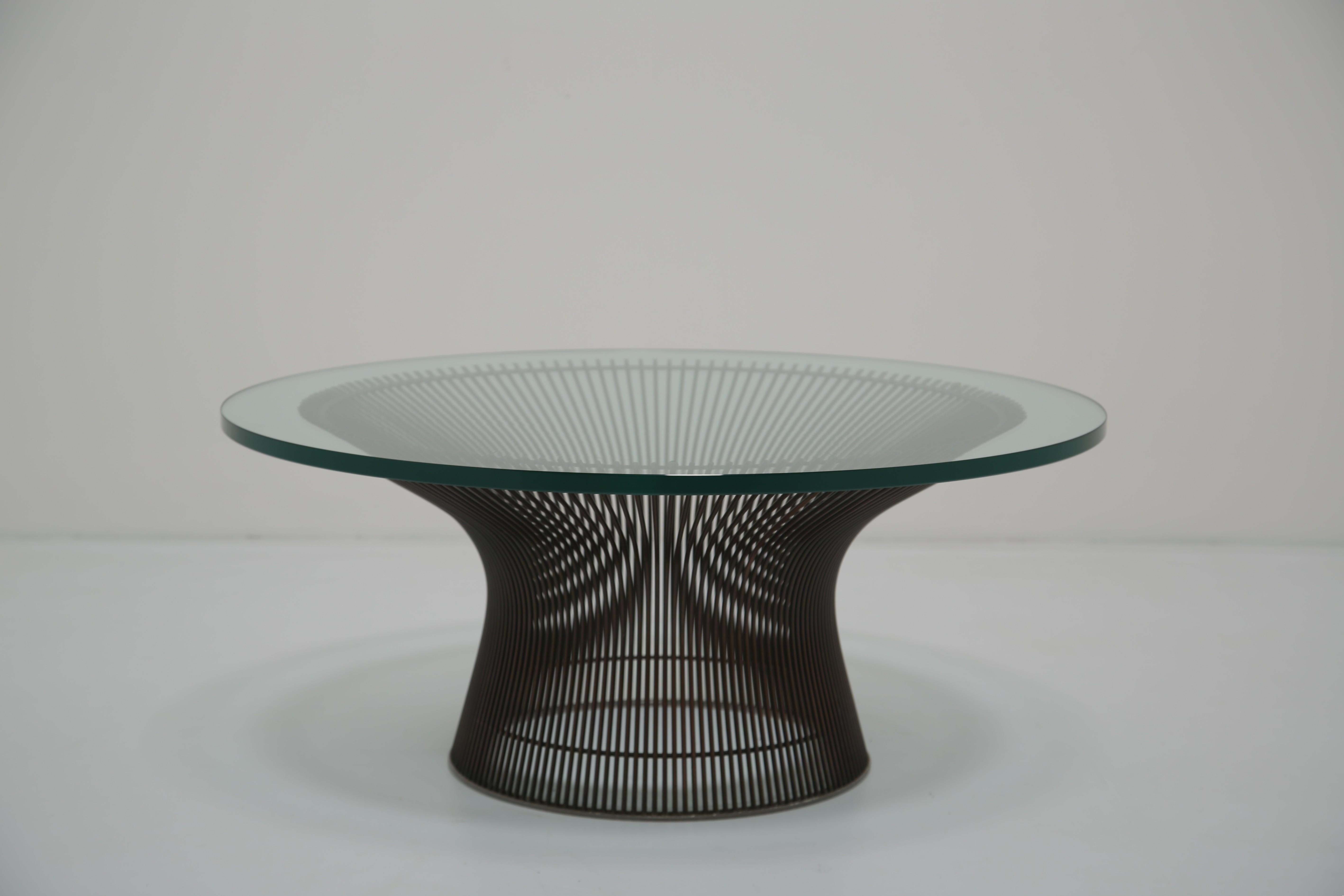 Warren Platner for Knoll, Mid-Century Bronze and Glass Coffee table Circa 1966. In Good Condition For Sale In Dublin 8, IE
