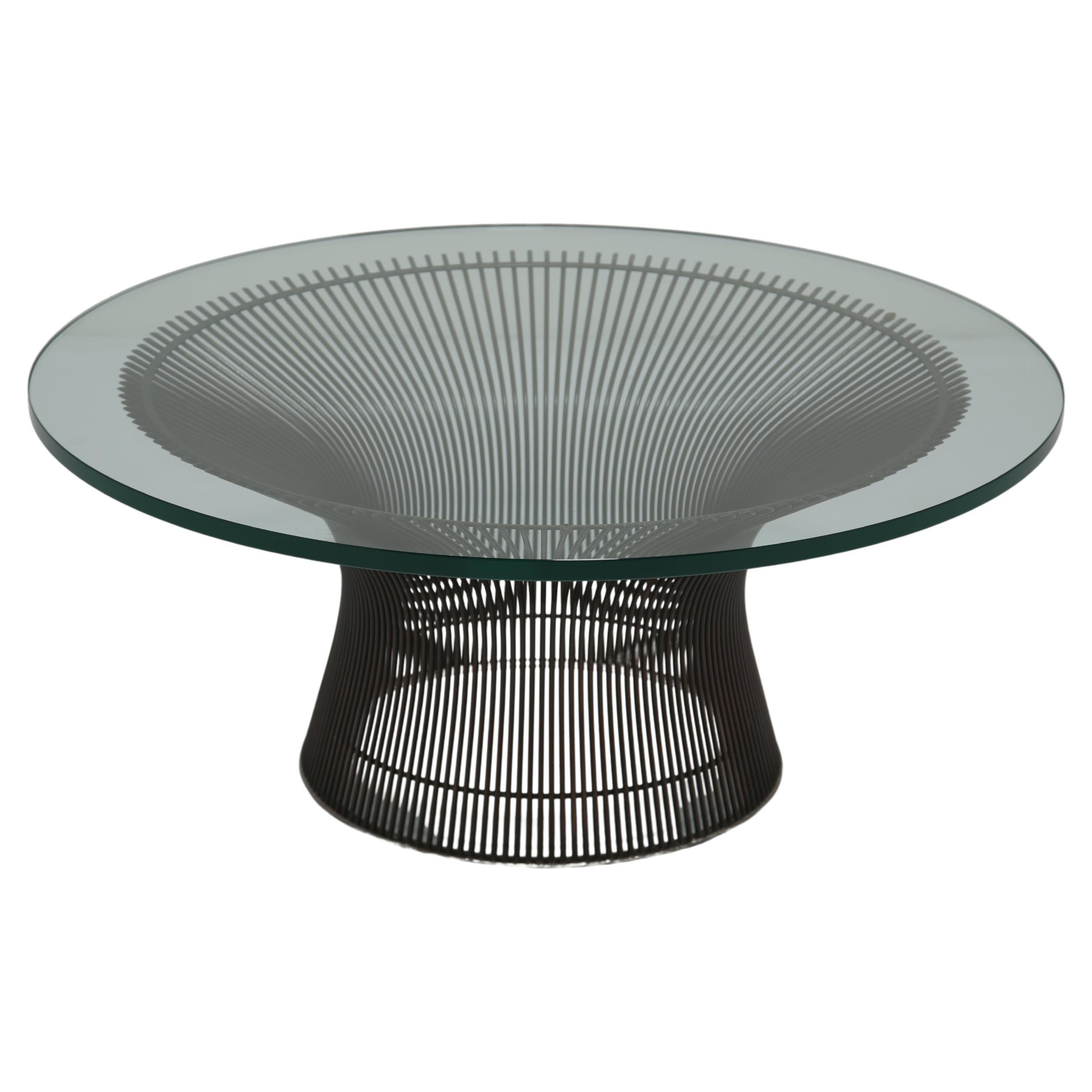 Warren Platner for Knoll, Mid-Century Bronze and Glass Coffee table Circa 1966.