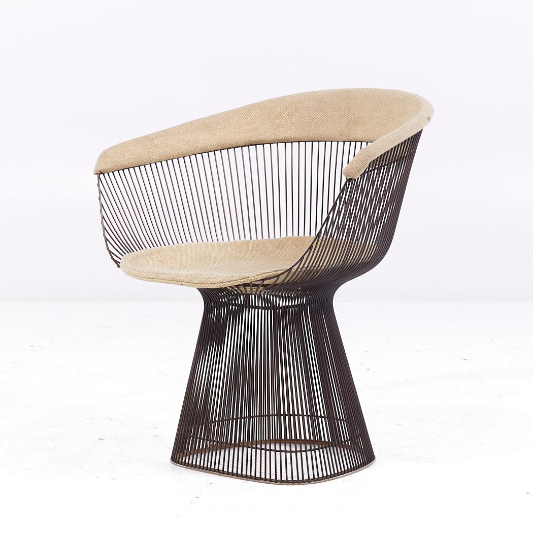 Mid-Century Modern Warren Platner for Knoll Mid Century Bronze Dining Chair For Sale