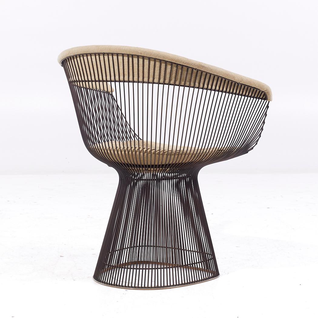 American Warren Platner for Knoll Mid Century Bronze Dining Chair For Sale