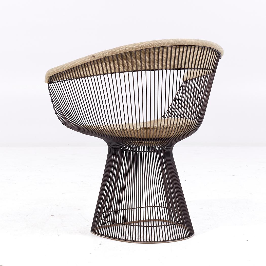 Late 20th Century Warren Platner for Knoll Mid Century Bronze Dining Chair For Sale