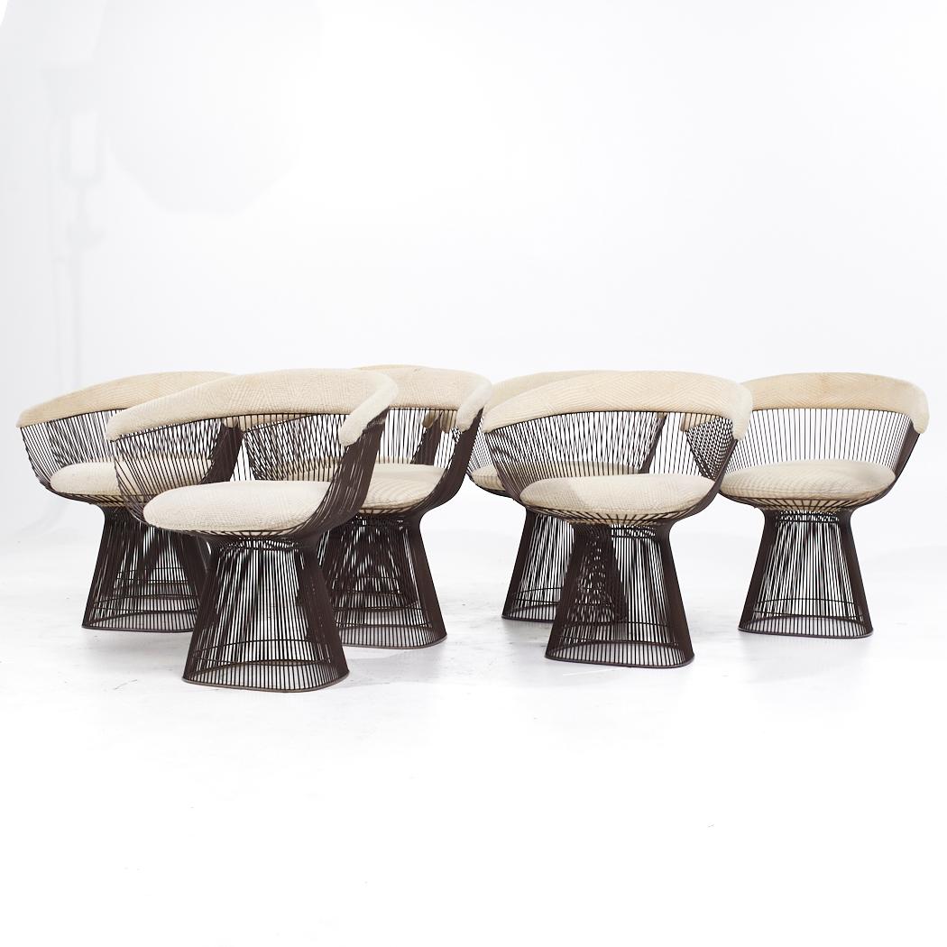 Mid-Century Modern Warren Platner for Knoll Mid Century Bronze Dining Chairs - Set of 8