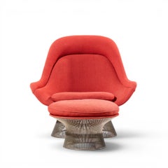 Warren Platner for Knoll Mid Century Easy Lounge Chair and Ottoman