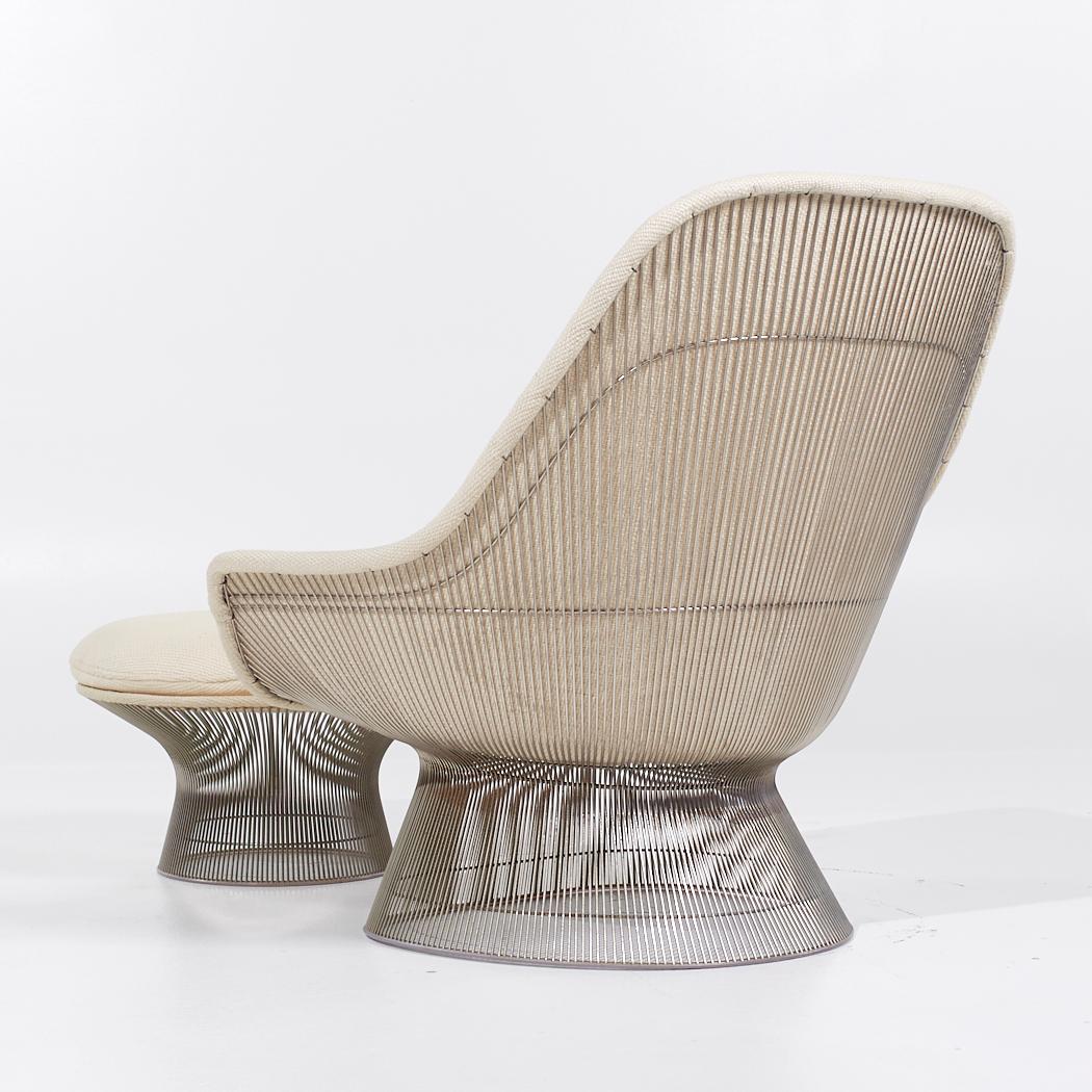 Late 20th Century Warren Platner for Knoll Mid Century Easy Lounge Chair and Ottoman For Sale