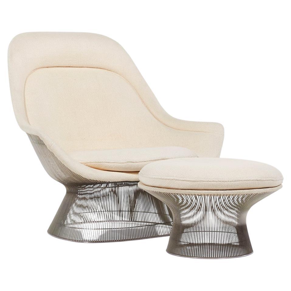 Warren Platner for Knoll Mid Century Easy Lounge Chair and Ottoman For Sale
