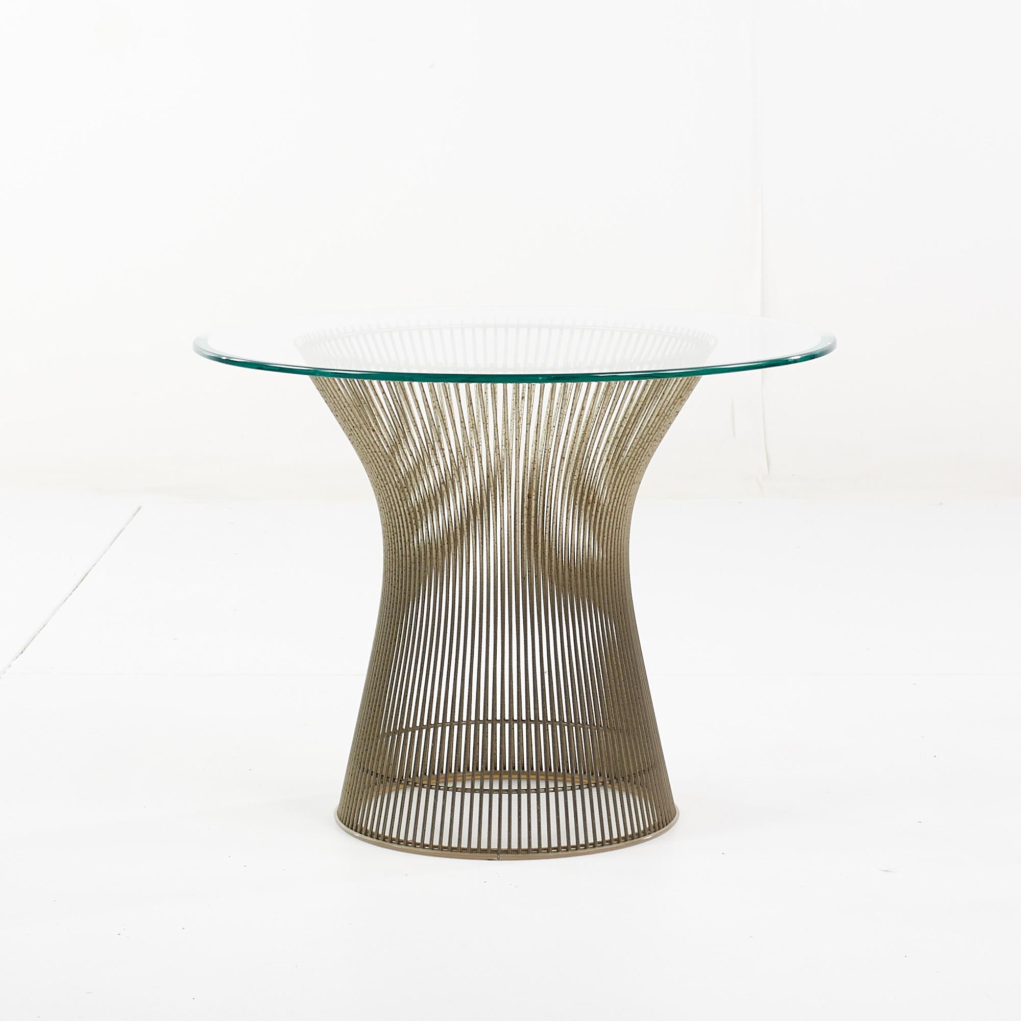 Warren Platner for Knoll Mid Century End Table

This table measures: 16 wide x 16 deep x 18.25 inches high, with a glass top of 24 wide x 24 inches deep

All pieces of furniture can be had in what we call restored vintage condition. That means the