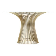 Warren Platner for Knoll Mid-Century Glass and Polished Nickel Dining Table