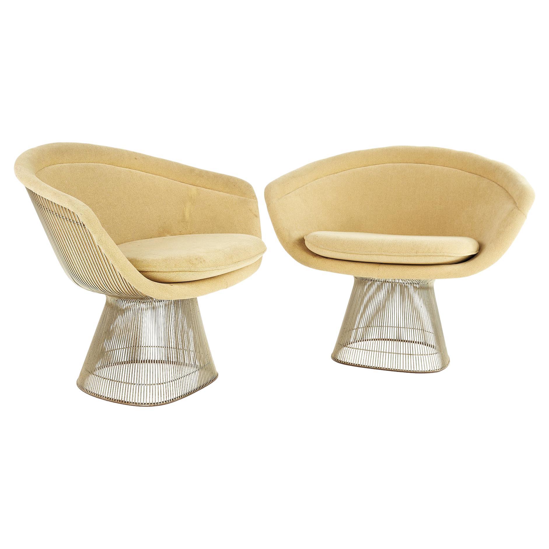 Warren Platner for Knoll Mid Century Lounge Chairs, Pair