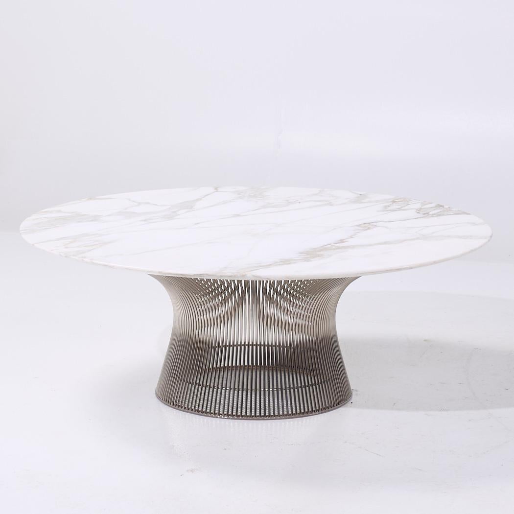 Mid-Century Modern Warren Platner pour Knoll table basse en marbre du milieu du siècle dernier en vente