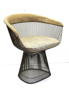 Warren Platner for Knoll Mid-Century Modern Bronze Wire Armchairs