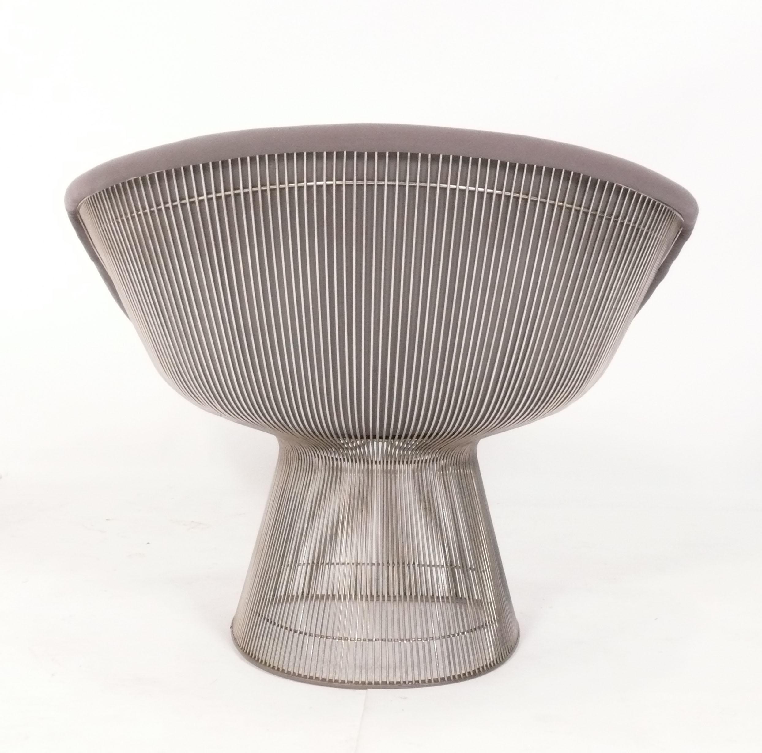 Nickel-Loungesessel von Warren Platner für Knoll, neu gepolstert mit Ihrem Stoff (amerikanisch) im Angebot