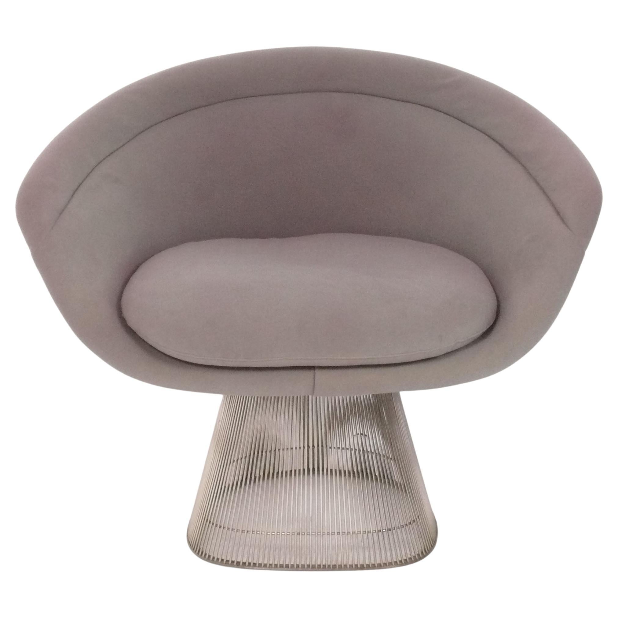 Warren Platner para Knoll Silla Lounge Níquel Retapizada en tu Tela