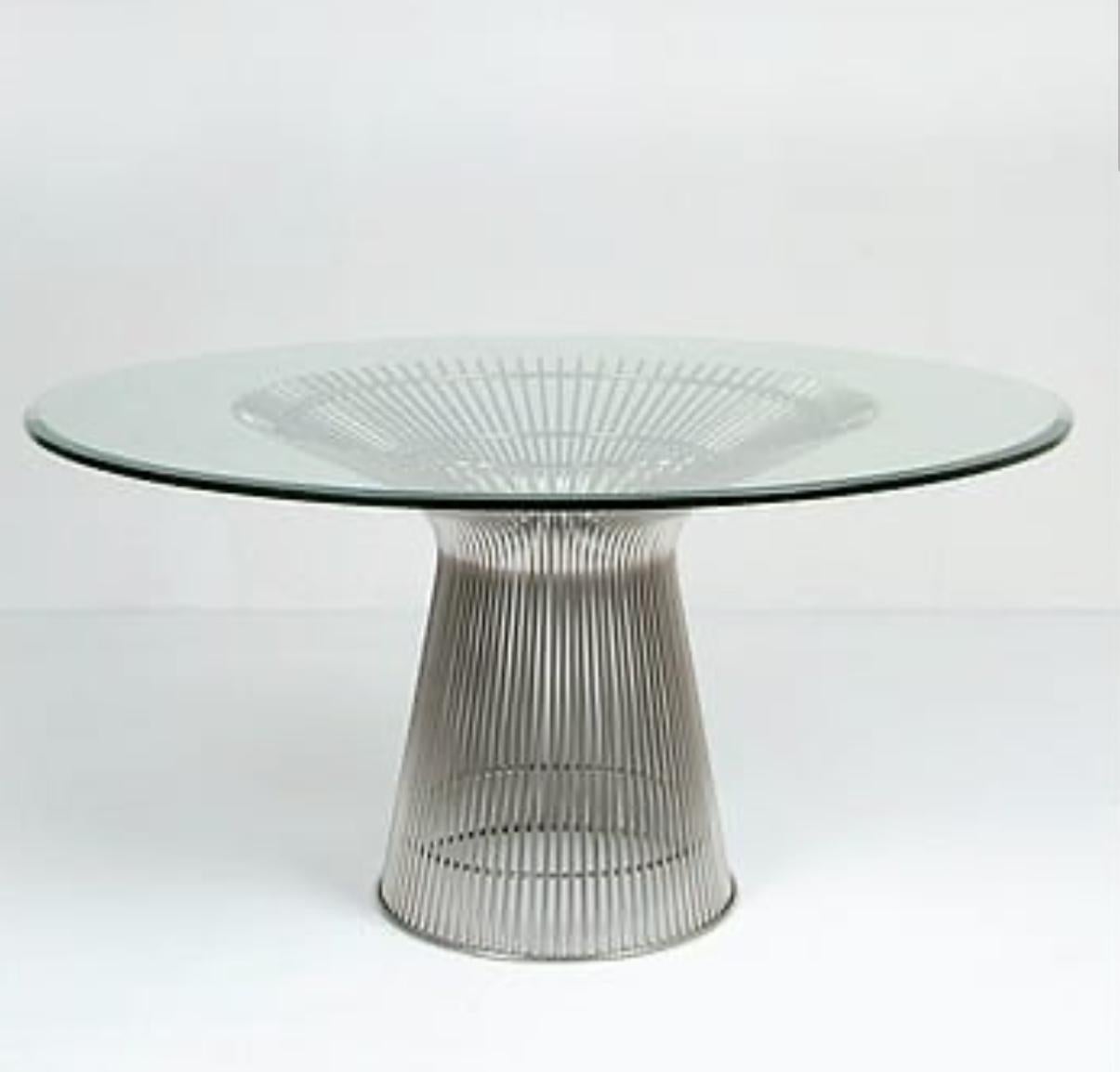 Americano Tavolo da pranzo in filo di nichel Warren Platner per Knoll in vendita