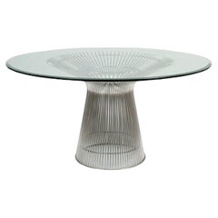 Warren Platner para Knoll Mesa de comedor de alambre de níquel