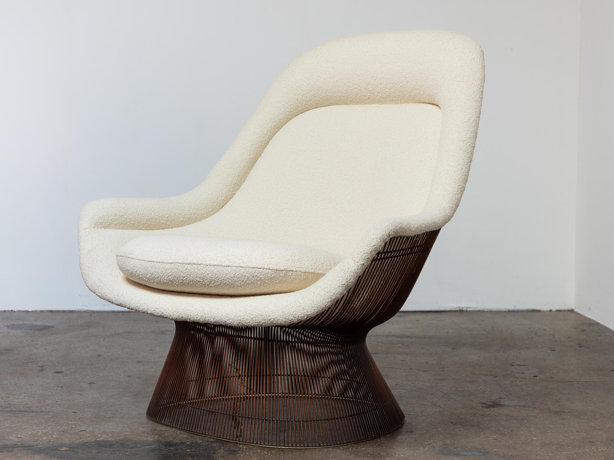 Mid-Century Modern Fauteuil Warren Platner en bronze en vente