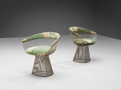 Warren Platner for Knoll Pair of Armchairs in Illustrative Upholstery