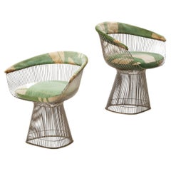Warren Platner for Knoll Pair of Armchairs in Illustrative Upholstery