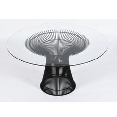 Warren Platner for Knoll Pedestal Dining Table with New 54 Round Glass