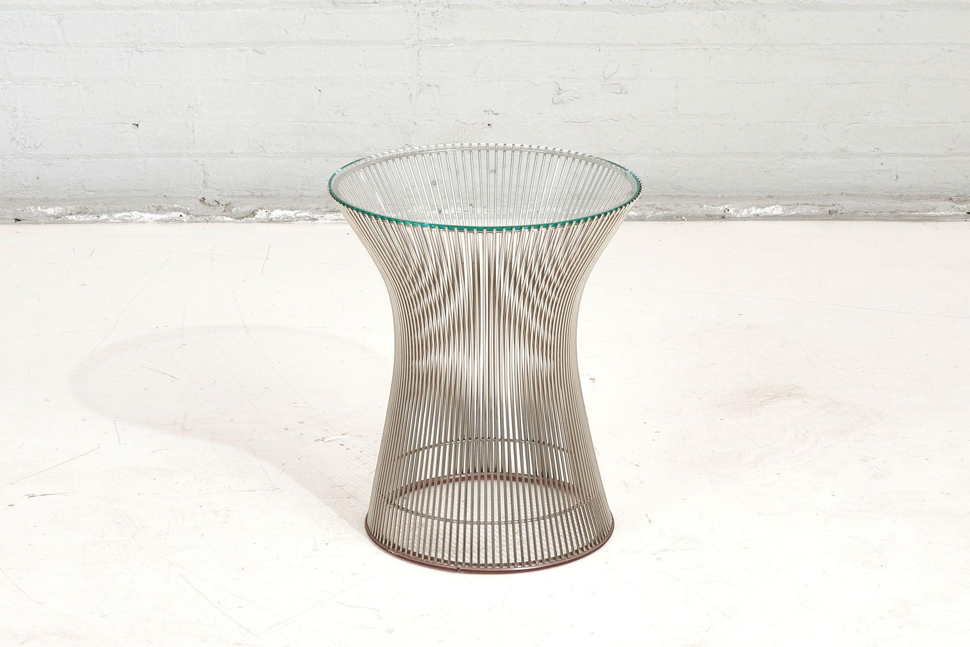 Warren Platner for Knoll side/end table in chrome and glass 1960. Original.