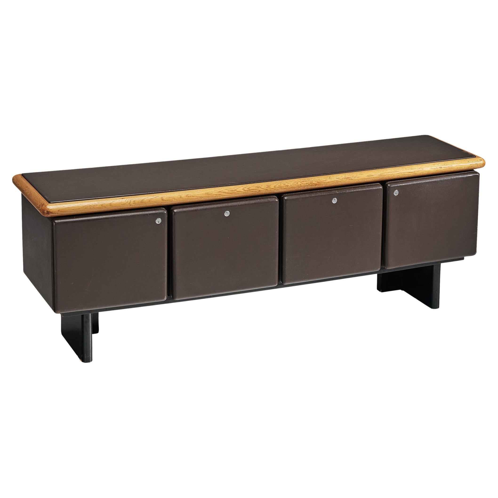 Warren Platner for Knoll Sideboard in Brown Leather  For Sale