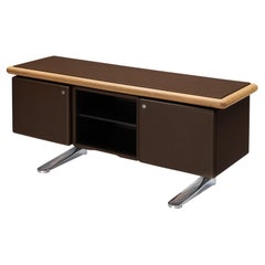 Warren Platner for Knoll Sideboard in Oak and Brown Leather