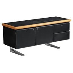 Warren Platner for Knoll Sideboard in Original Black Leather