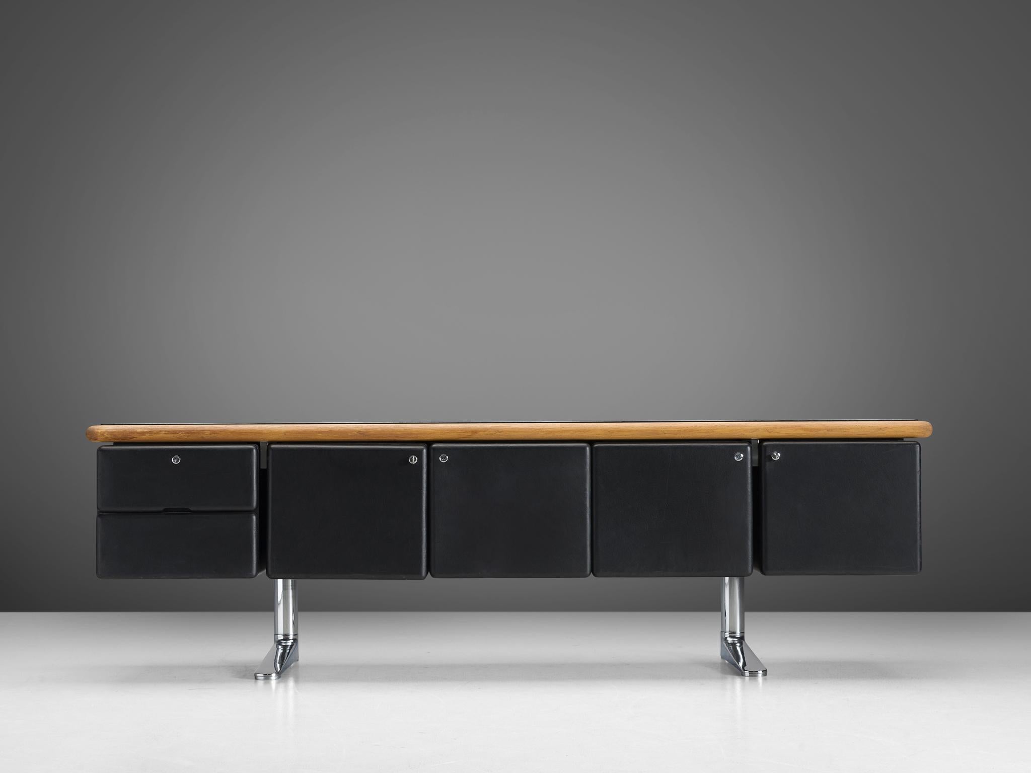Late 20th Century Warren Platner for Knoll Sideboard in Original Leather